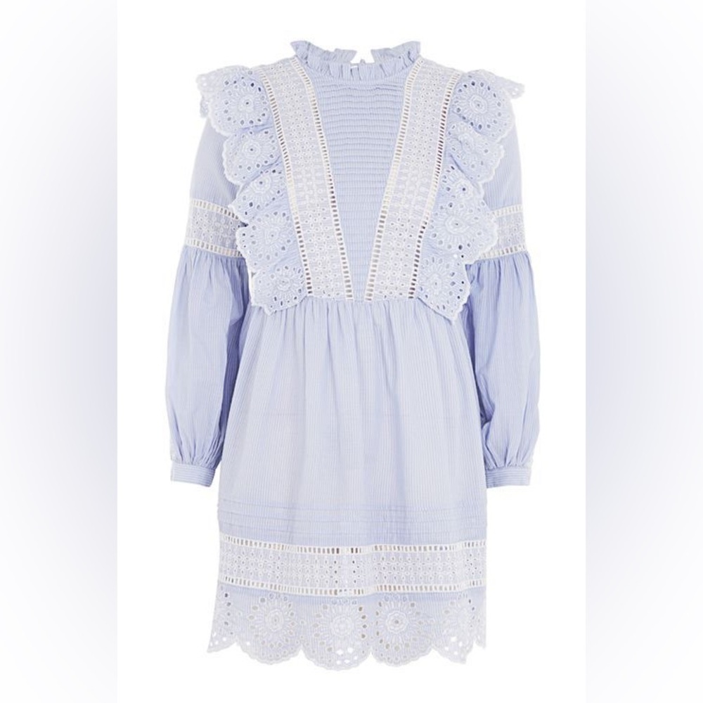Topshop blue babydoll Mini Dress - Picture 2 of 2